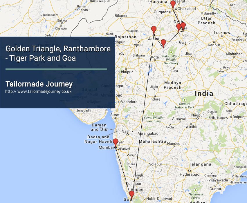 Golden Triangle, Ranthambore – Tiger Park and Goa – TJ – IN NI 15